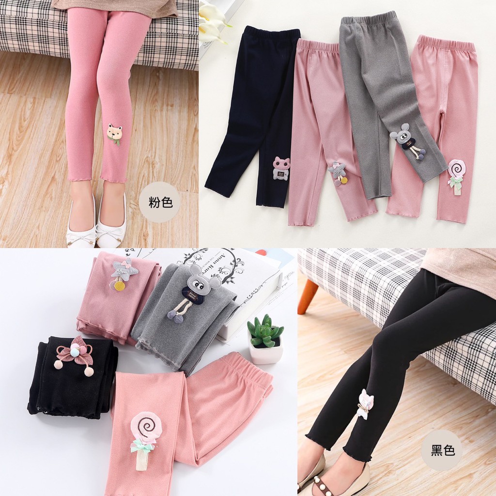 (Hàng đẹp video) Quần legging thun cotton thu đông quần dài bé gái 1-8 tuổi chất cực đẹp họa tiết đáng yêu