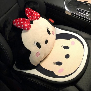 ☋ﺴGối tựa cổ ô tô hoạt hình dễ thương Mickey Minnie ghế lái xe Đệm eo sáng tạo vật tư nội thất nữ