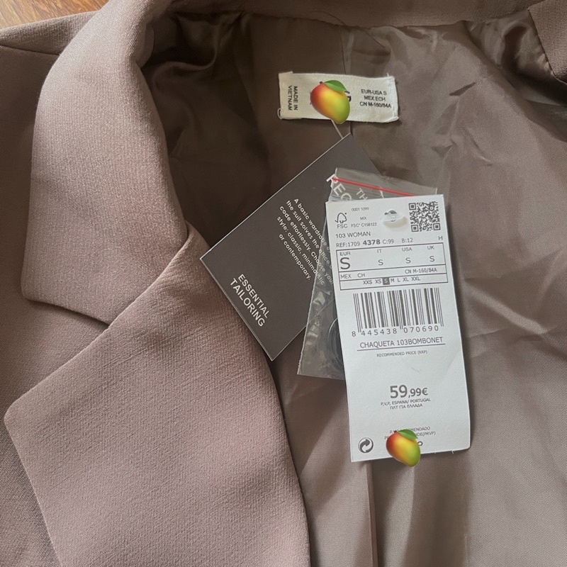 Áo vest blazer công sở nữ dáng suông MNG Xoài vnxk