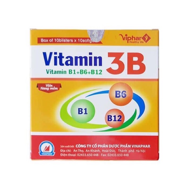 Viên uống Vitamin 3B B1-B6-B12 (hộp 100 viên) | Thế Giới Skin Care