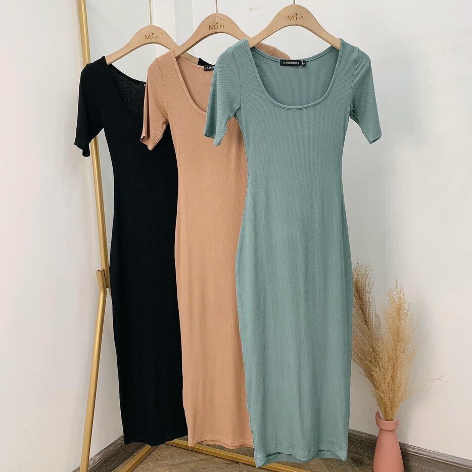 Đầm body nữ Shynstores ,đầm body cổ vuông cộc tay vải tăm form ôm chất đẹp freeship | BigBuy360 - bigbuy360.vn