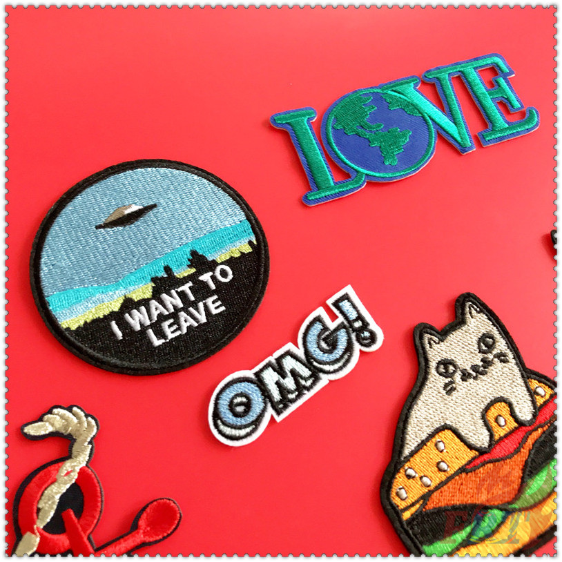 ✿ Miếng Dán Ủi Quần Áo Hình OMG / LOVE / Space Out / I Want To Leave ✿ 1 Miếng Dán Ủi Quần Áo Hình Mỏ Neo / OMG / Mr Voi / LOVE