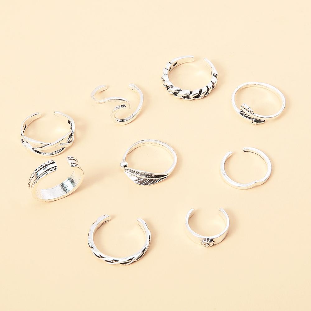 NIUYOU Bộ 9 Nhẫn Đeo Ngón Chân Thời Trang Đi Biển Mùa Hè