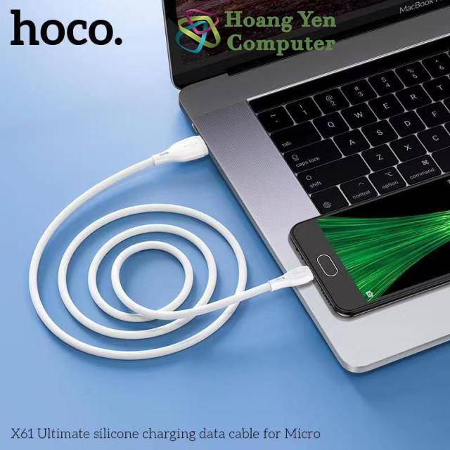 Cáp Sạc MICRO USB Hoco X61 Dây Silicon Mềm Dẻo Chống Cháy Dài 1M - BH 6 Tháng - Hoàng Yến Computer