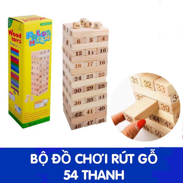 Bộ đồ chơi rút gỗ 54 thanh