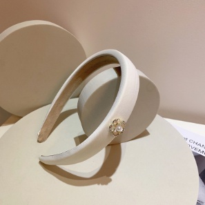 Băng Đô Cài Tóc Màu Sắc Trơn Đính Hoa Trà Phong Cách Hàn Quốc