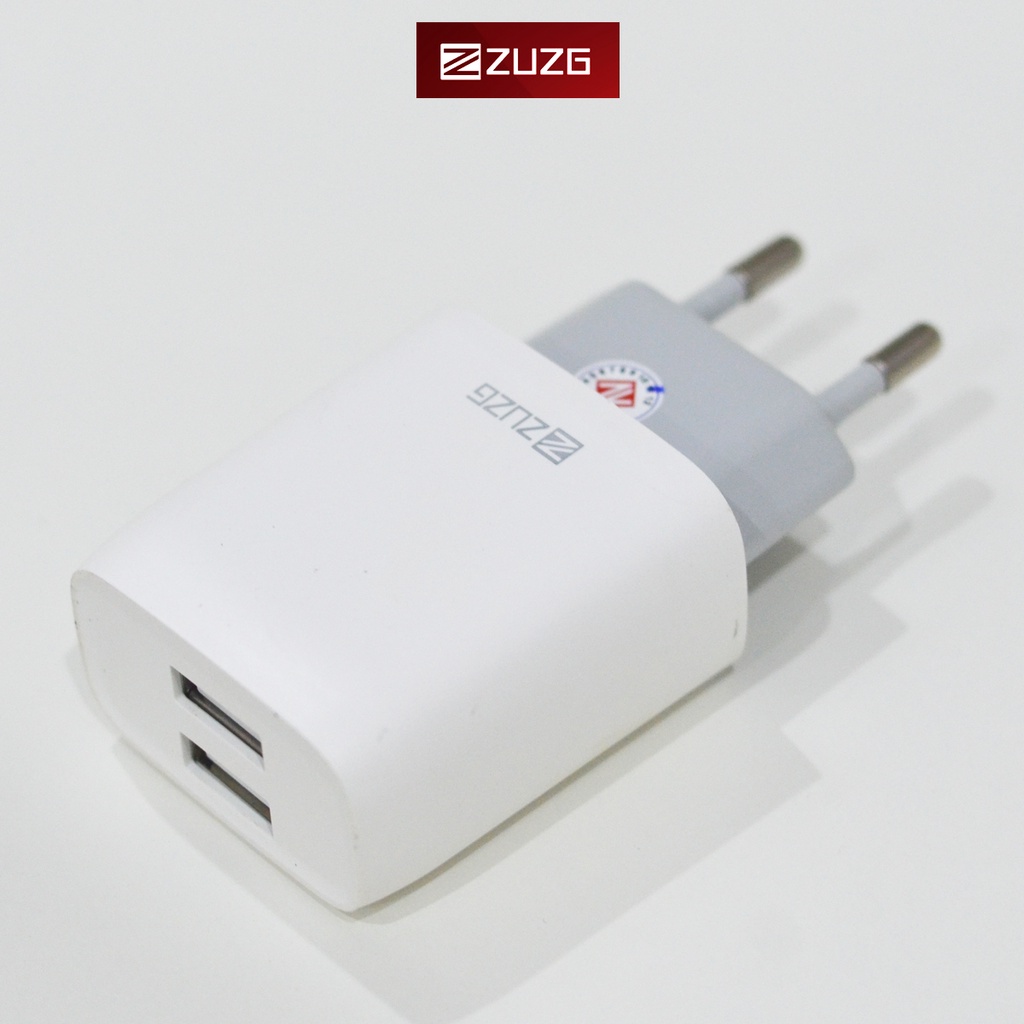 Củ sạc nhanh ZUZG cho iphone samsung oppo vivo xiaomi 2 cổng 2.4A 12w U37S - Hàng chính hãng