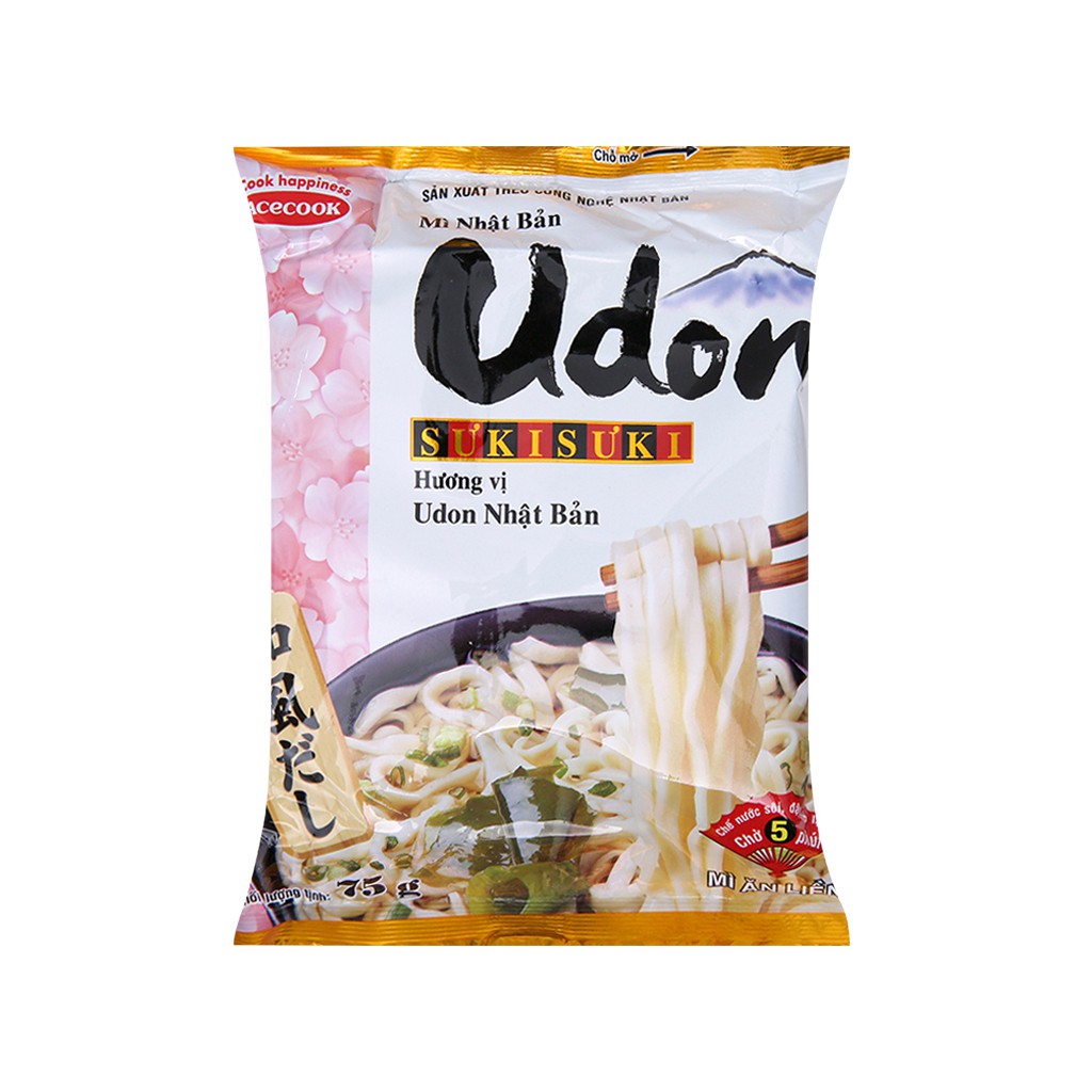 Mì Ăn Liền Udon SưkiSưki Hương Vị Udon Nhật Bản Thùng 24 gói x 75g
