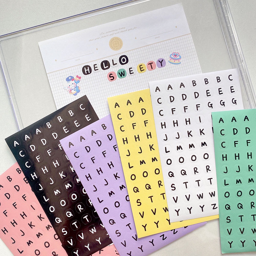 Mua Decor top loader sticker chữ cái tiếng anh Winzige cute sticker ...