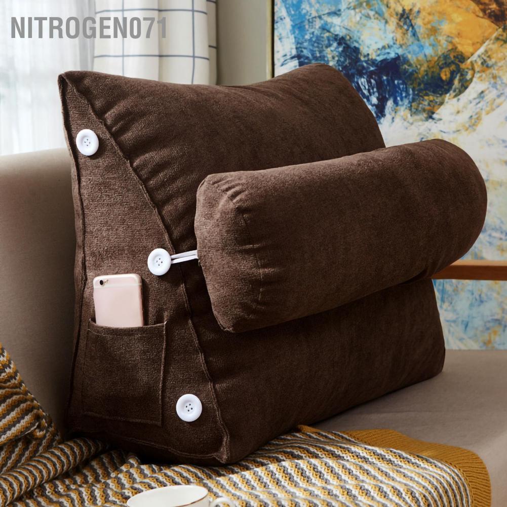 Nitrogen071 Tựa lưng lớn 60x22x50cm Thiết kế hình tam giác có thể tháo rời Gối đọc sách mềm mại thoải mái cho giường sofa tại nhà