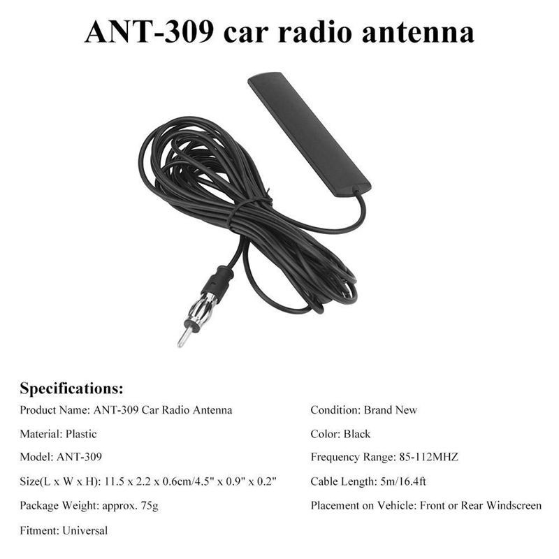 Dây anten khuếch đại tín hiệu radio FM 85-112mHz dài 5m dành cho xe hơi