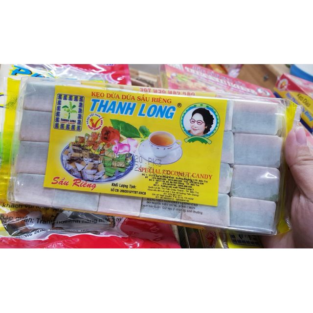 Kẹo dừa dứa sầu riêng Thanh Long 48 viên 380g