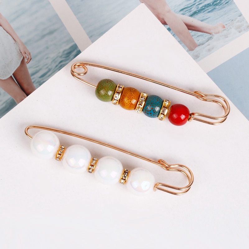 Trâm cài áo đính hạt ngọc trai nhân tạo phong cách Hàn Quốc thời trang cho nữ