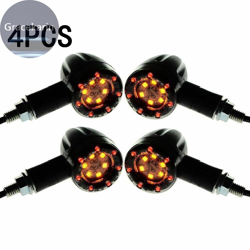 Set 4 đèn xi nhan màu hổ phách cho xe mô tô Harley honda yamaha