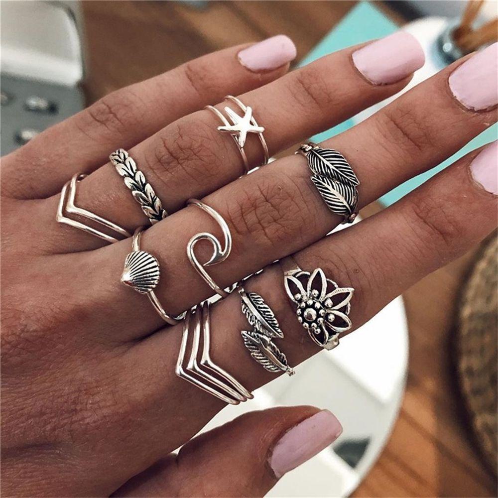 Set 15 Nhẫn Nữ Đeo Khớp Ngón Tay Phong Cách Boho