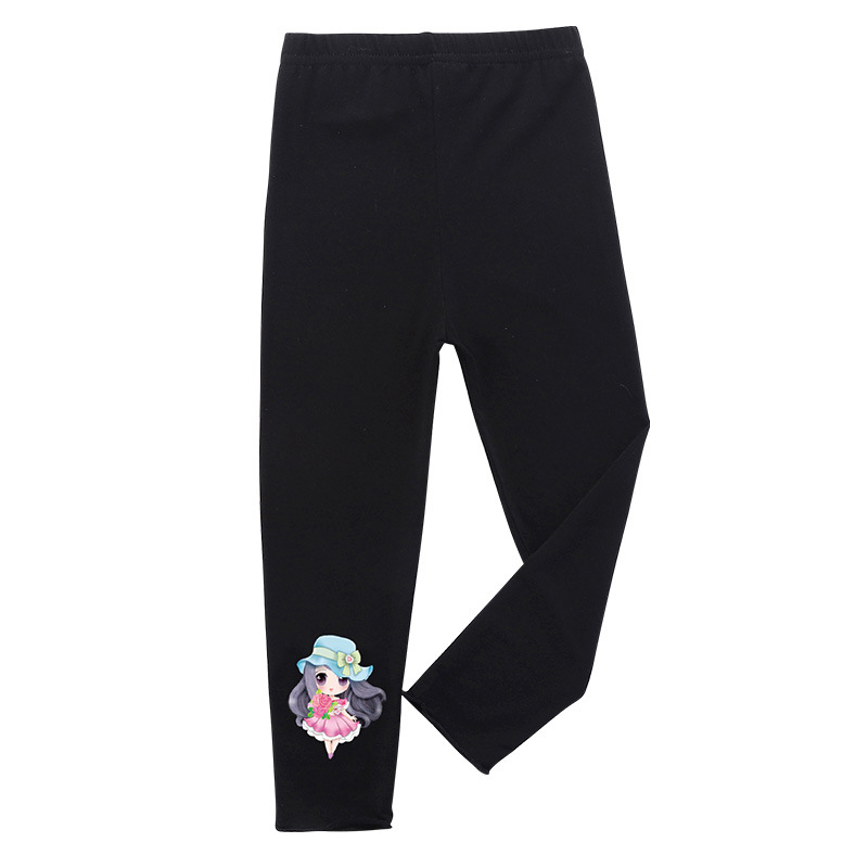 Cartoon Legging Pants Girls Solid Color Trousers Breathable Anti-mosquito Harem Pants