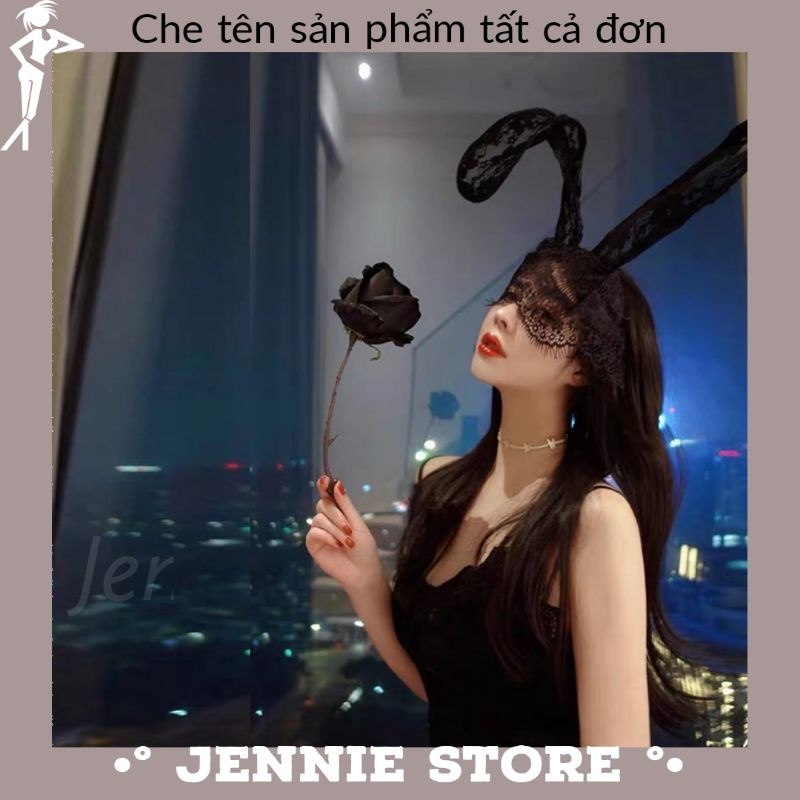 Mặt nạ tai thỏ hoá trang sexy - băng đô ren lưới phụ kiện cosplay Halloween gợi cảm | BigBuy360 - bigbuy360.vn