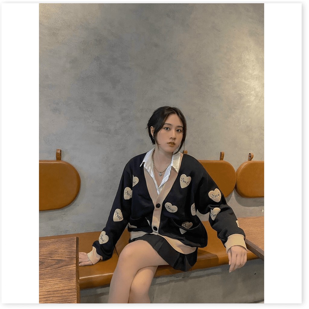 Áo khoác nỉ cardigan nữ hoạ tiết siêu xinh , hottrend 2021 KOKO MI FASHION