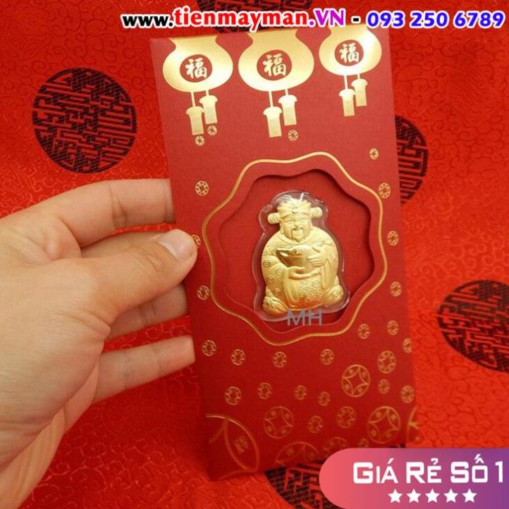 Lì Xì Thần Tài - Bao Lì Xì Tết Nguyên Đán Ngày Vía Thần Tài Mạ Vàng - Sung Túc Cả Năm Tiền Bạc Đầy Túi