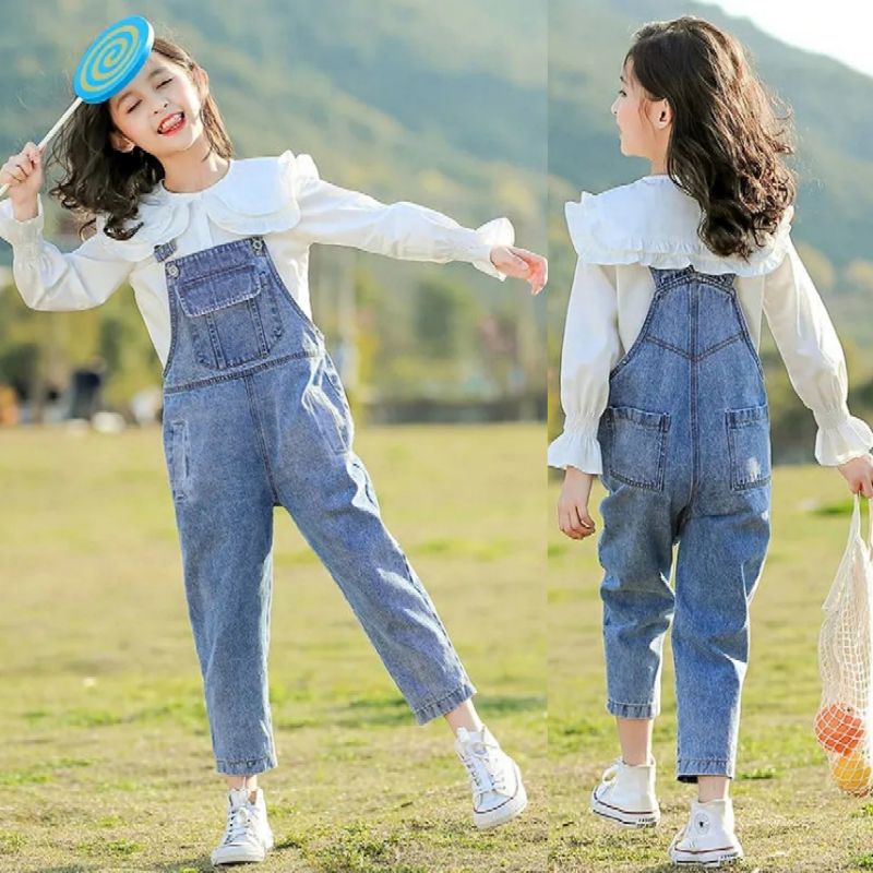Set Quần Yếm Jean Phối Áo Size Đại