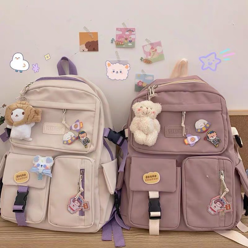 Balo nữ đi học thời trang Ulzzang Hàn Quốc, cặp sách đẹp hàng cao cấp dễ thương