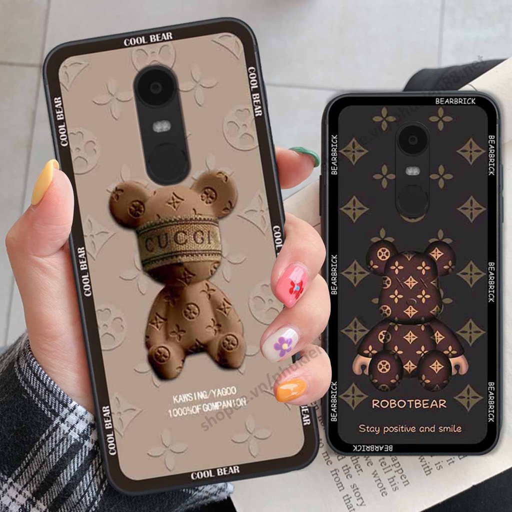 Ốp Xiaomi Redmi Note 4/ Note 4x / Redmi 5 Plus bear, k@ws thương hiệu phong cách ốp lưng thời trang cao cấp