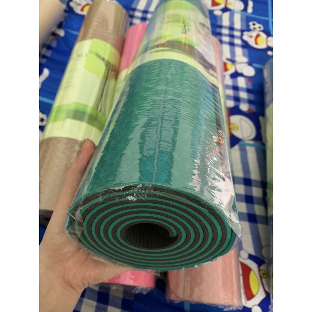 Free ship - THẢM TẬP YOGA TPE CAO CẤP 2 LỚP 6MM KHỔ 1,83M X 61CM GIÁ RẺ