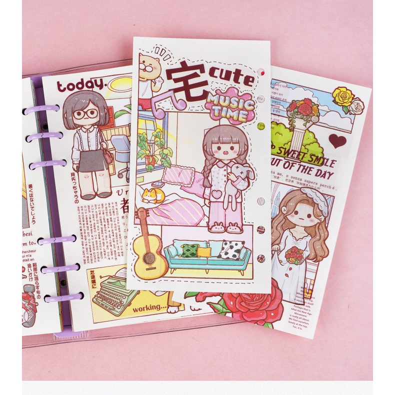 Peach 20Pcs/24Pcs Small potato change wardrobe second play sticker Journal Scrapbook Decor Sticker