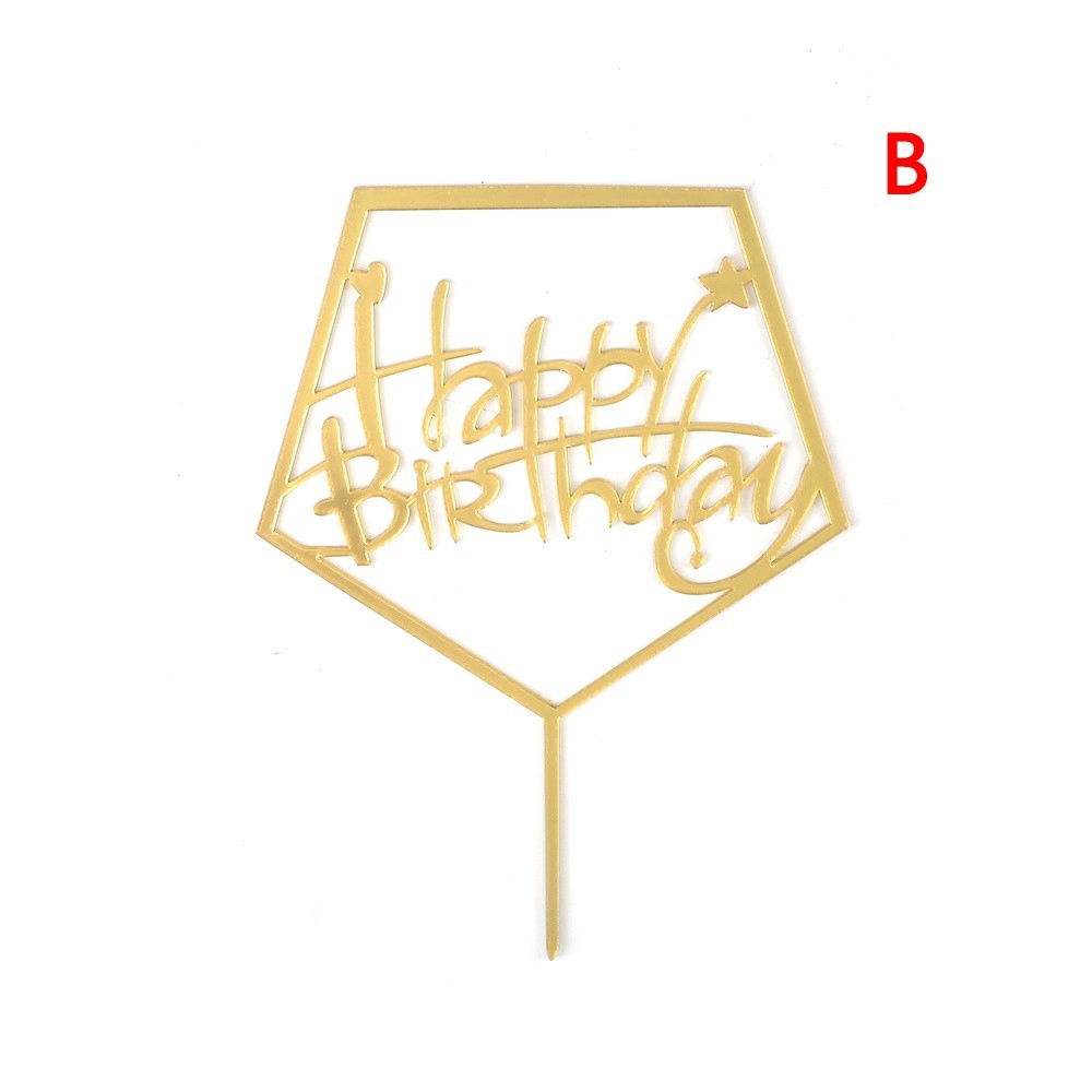 Topper gắn trang trí bánh kem hình chữ Happy Birthday