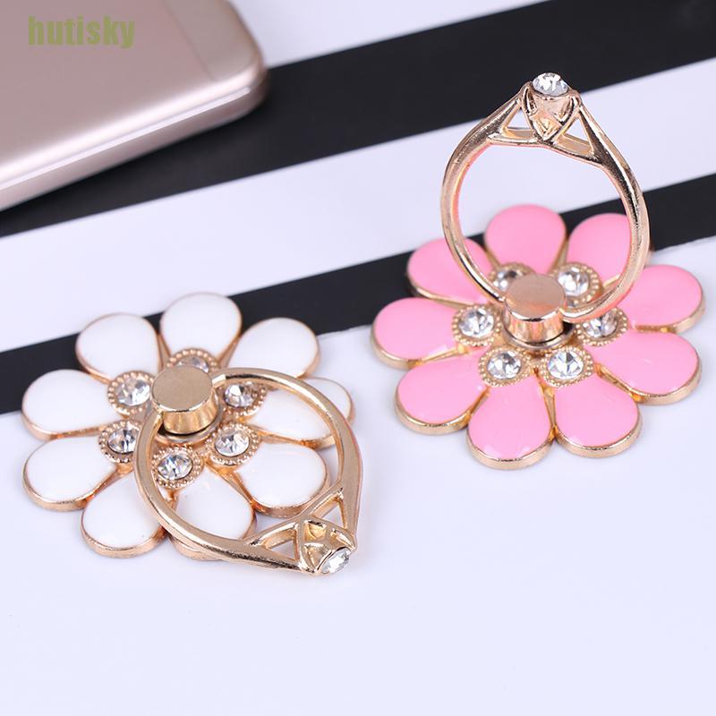 hutisky Flower finger ring smartphone colorful metal stand holder phone holder stand CDH