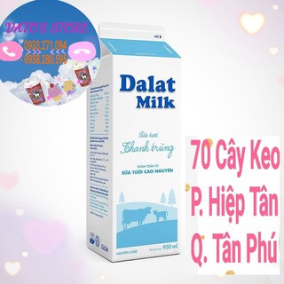 Sữa tươi thanh trùng nguyên chất Dalat Milk Dalatmilk 950ml (CÓ HÀNG SAU 2 NGÀY)