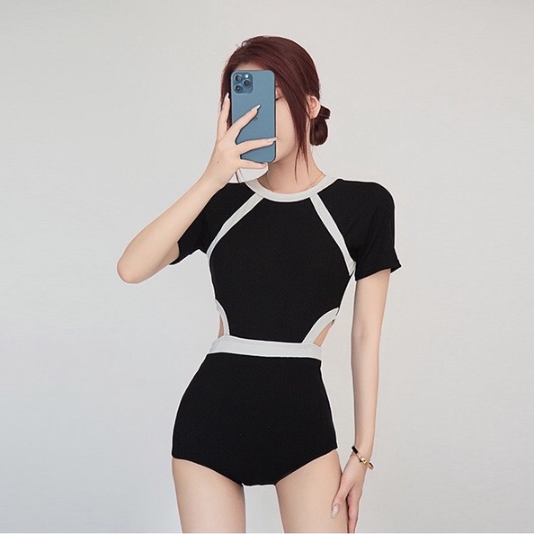 Bikini 1 mảnh tay ngắn cut out cá tính