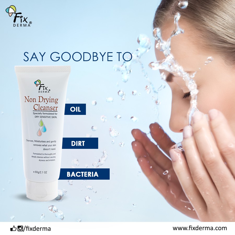 Sữa rửa mặt giảm mụn, nhờn, tẩy tế bào chết Fixderma Non Drying Cleanser