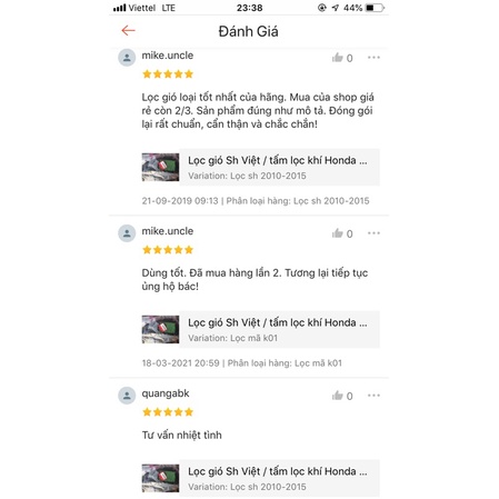 Lọc gió Honda chính hãng , lọc lead , air blade ,vision ,sh việt ,sh mode , vario