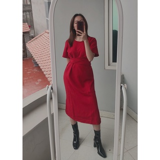 Váy Suông Dáng Dài Thắt Nơ Eo Lệch