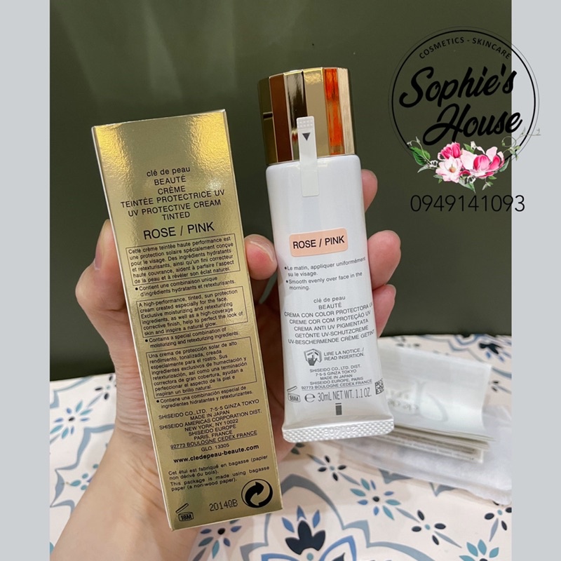 30ml - Kem chống nắng Cle De Peau tinted bản Rose