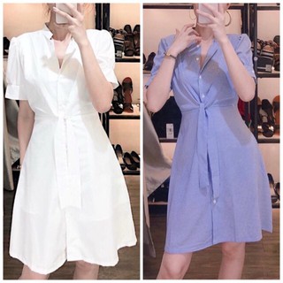 Đầm váy freesize Cổ Trụ Cột Eo 2 màu