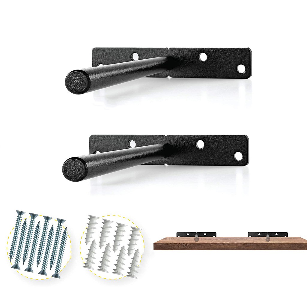 Bộ 2 chốt âm chữ T, pát âm đỡ kệ treo tường bằng thép đặc 20cm kèm phụ kiện vít tắc kê