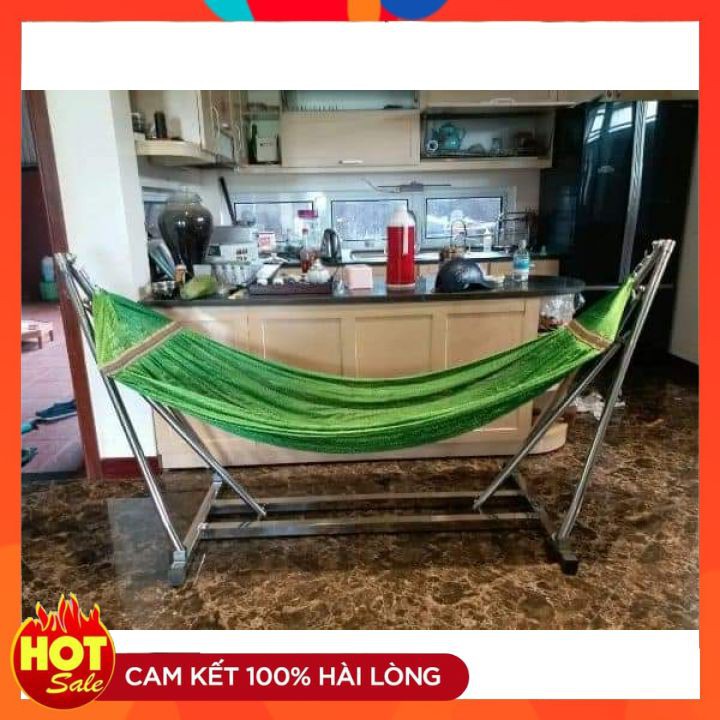 [FLASH SALE] Khung võng xếp inox thang vuông( ảnh thật) + Tặng kèm màn võng | BigBuy360 - bigbuy360.vn