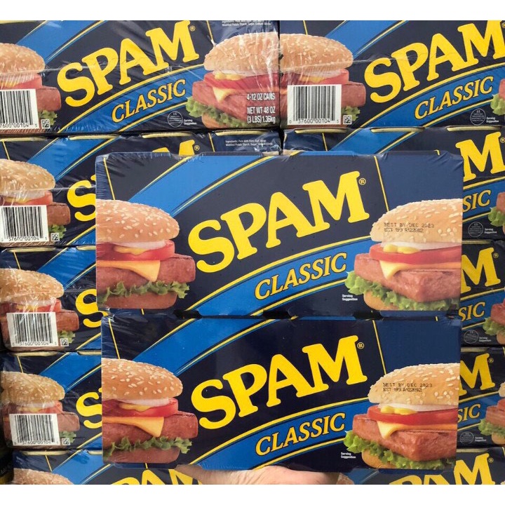 Lốc 8 Hộp Thịt Đóng Hộp Spam 25% Less Sodium 1.36kg;