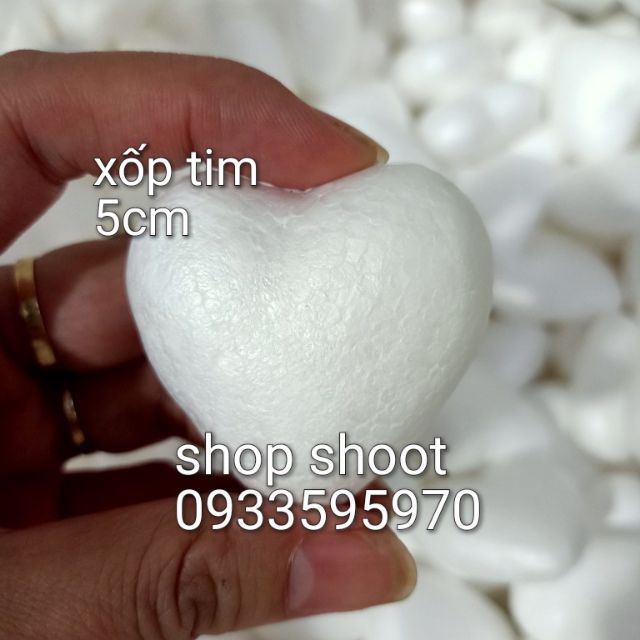 Xốp tim 5cm ( 1 bịch 10 cái)