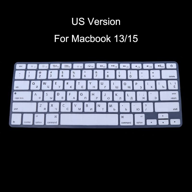 US Version Russian Keyboard Silicone Skin Cover For Apple Macbook Air Pro 13 15