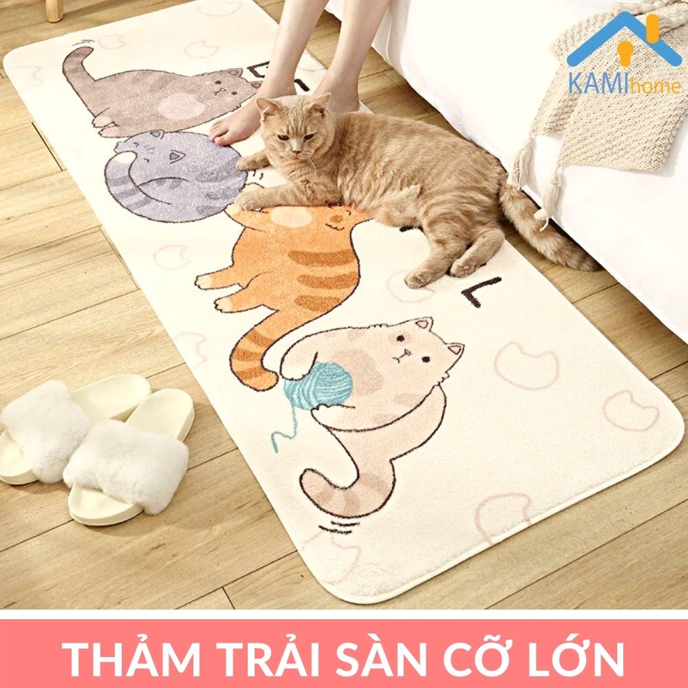 Thảm trải sàn cỡ lớn trang trí phòng khách giường ngủ hình Chữ nhật 200x85cm mã 27023