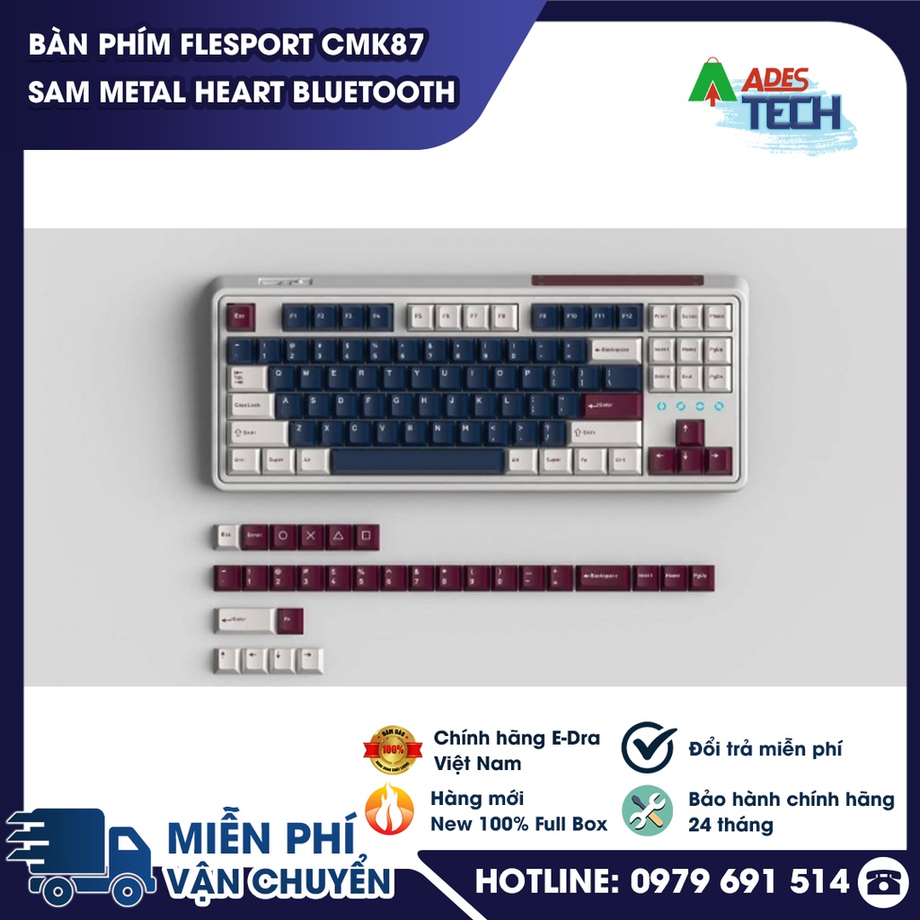 Bàn phím FLEsport CMK87 SAM Metal Heart Bluetooth + Wireless + Switch Kailh BOX
