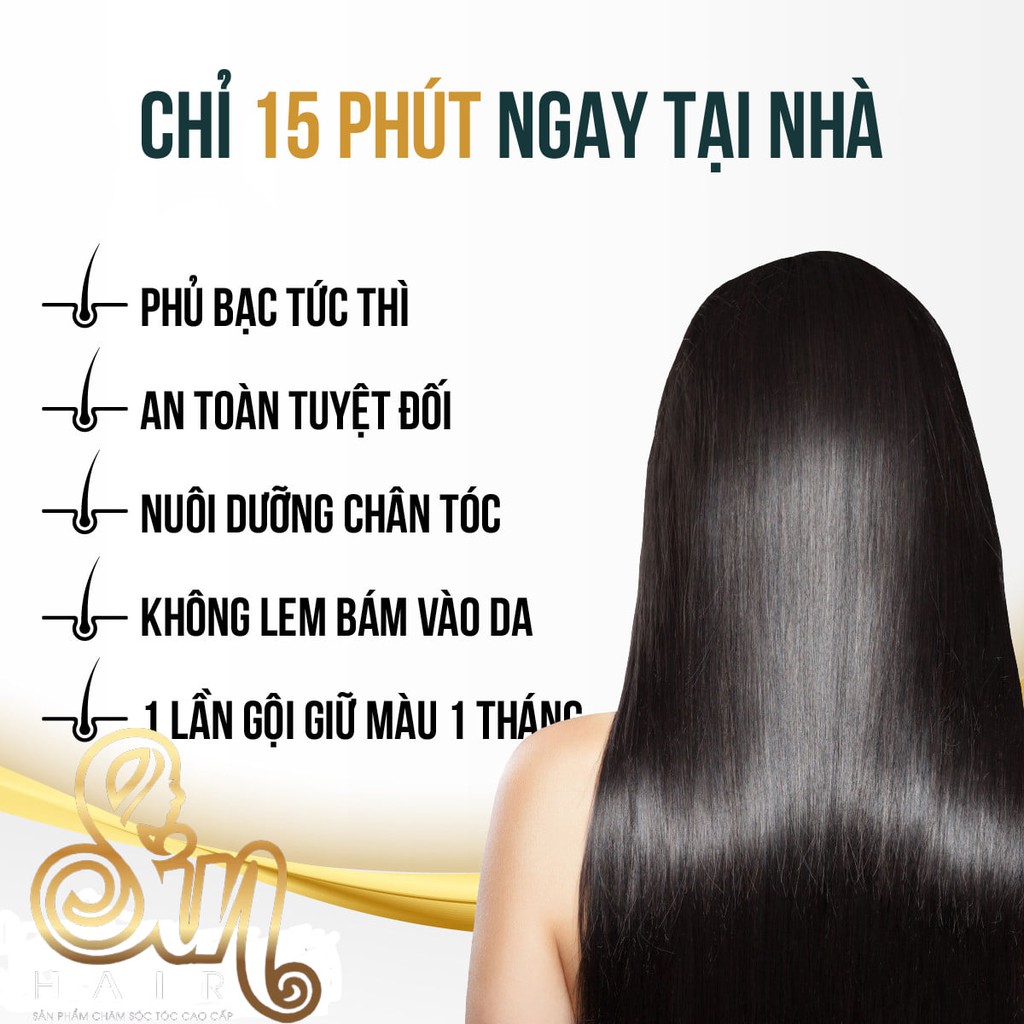 Dầu Gội Phủ Bạc Sin Hair Nhật Bản Gội Là Đen 500ml Đen & Nâu