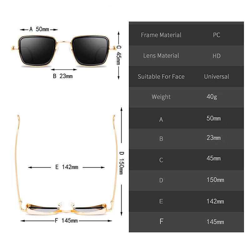 Kính Mát Gọng Kim Loại Phong Cách Hip Hop