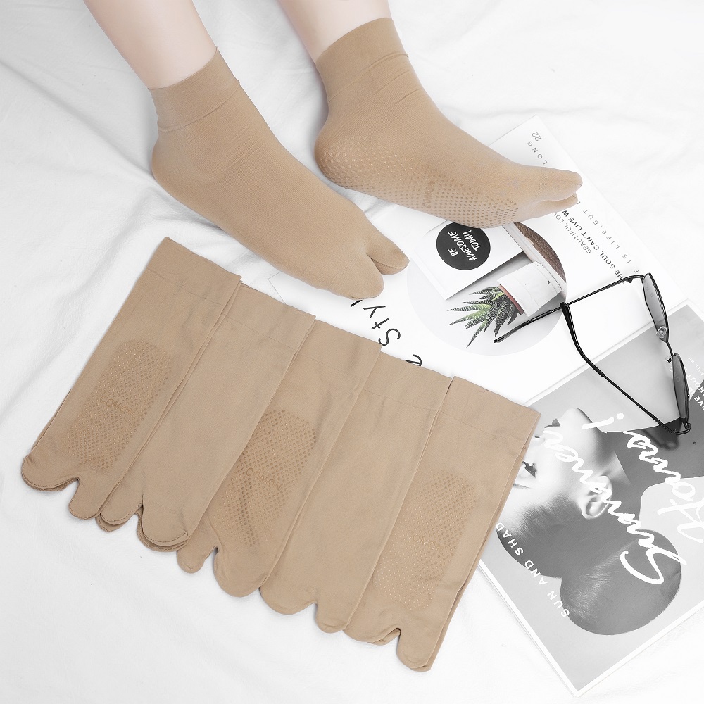 Tất Nữ xỏ ngón chống nắng Màu Da và Đen xỏ ngón Vải cotton dày dặn, mềm mịn cực êm chân Talabishop