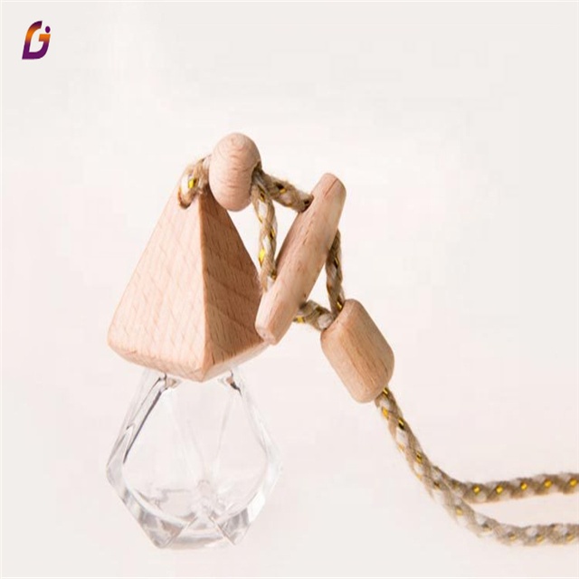Vỏ chai tinh dầu treo xe hình lục lăng, nắp gỗ [Giá sỉ/lẻ]