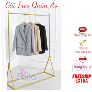 Giá treo quần áo tiện lợi bằng sắt sơn tĩnh điện vàng nhũ sang chảnh - dùng treo đồ chụp ảnh hoặc livestrream Palia