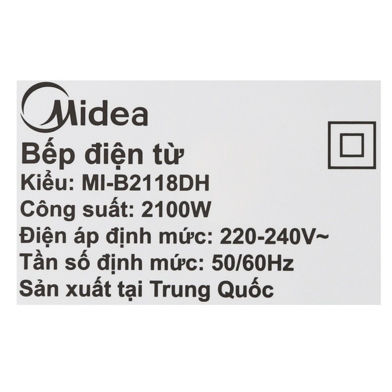 Bếp từ Midea MI-B2118DH - Hàng trưng bày - Bảo hành 12 tháng ( Không kèm nồi )